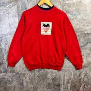 Women's Red Heart Patch Sweater